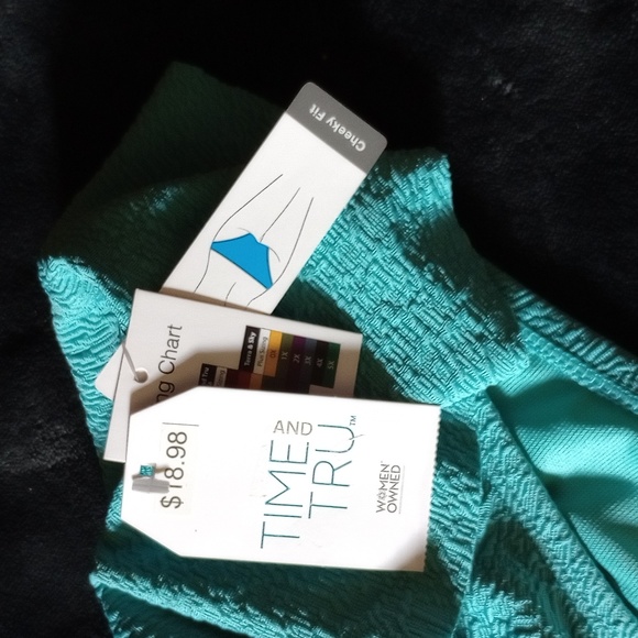 Time and Tru popcorn textured ruffle high waisted bikini bottoms - Picture 3 of 4